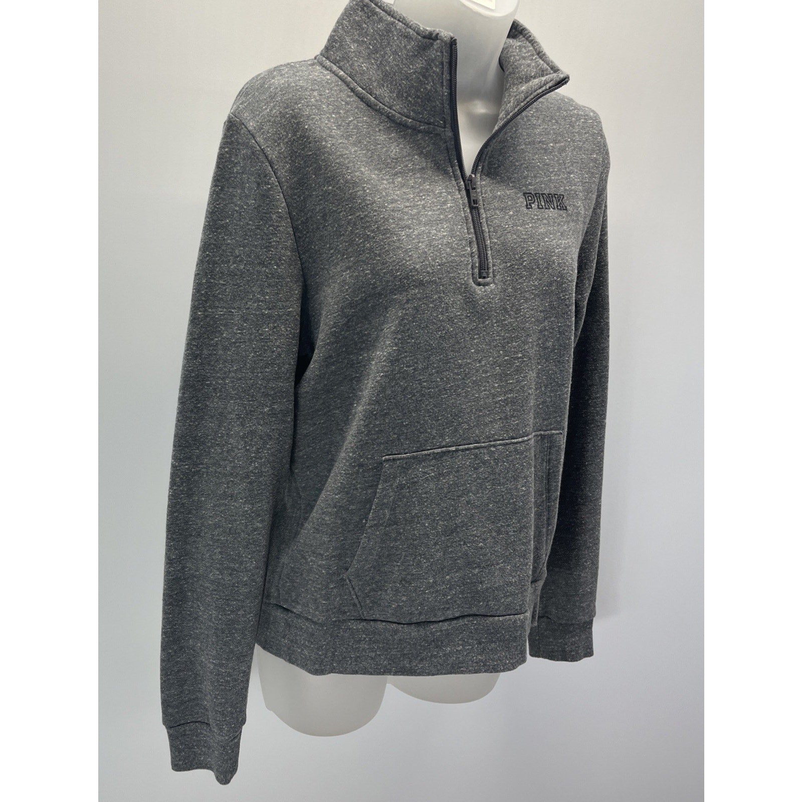 PINK Grey 1/4 Zip sweatshirt victorias secret medium