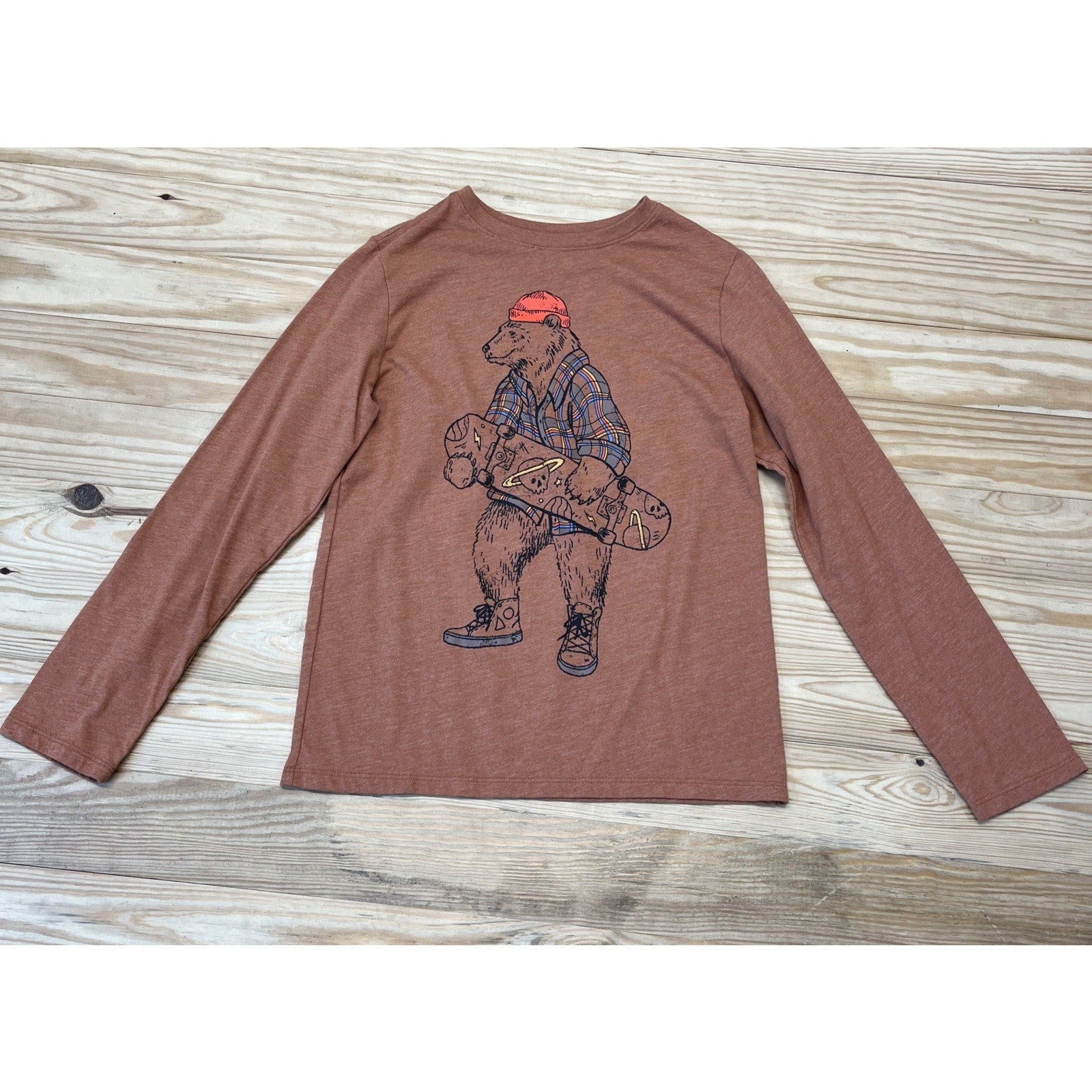 CAT & JACK Boys LONG SLEEVE Skateboard Graphic TEE 10-12
