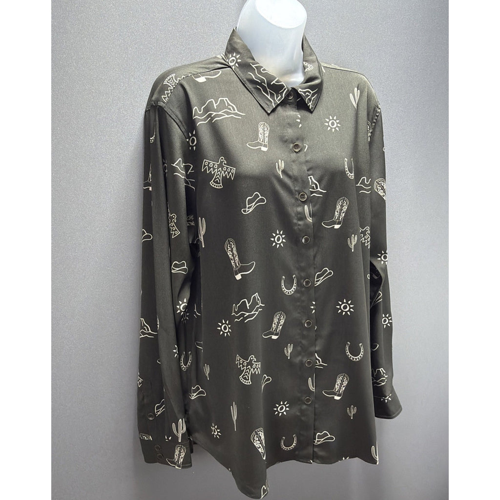 Ariat Homestyle Layla Western Aztec Print Button Shirt Size XL NWT
