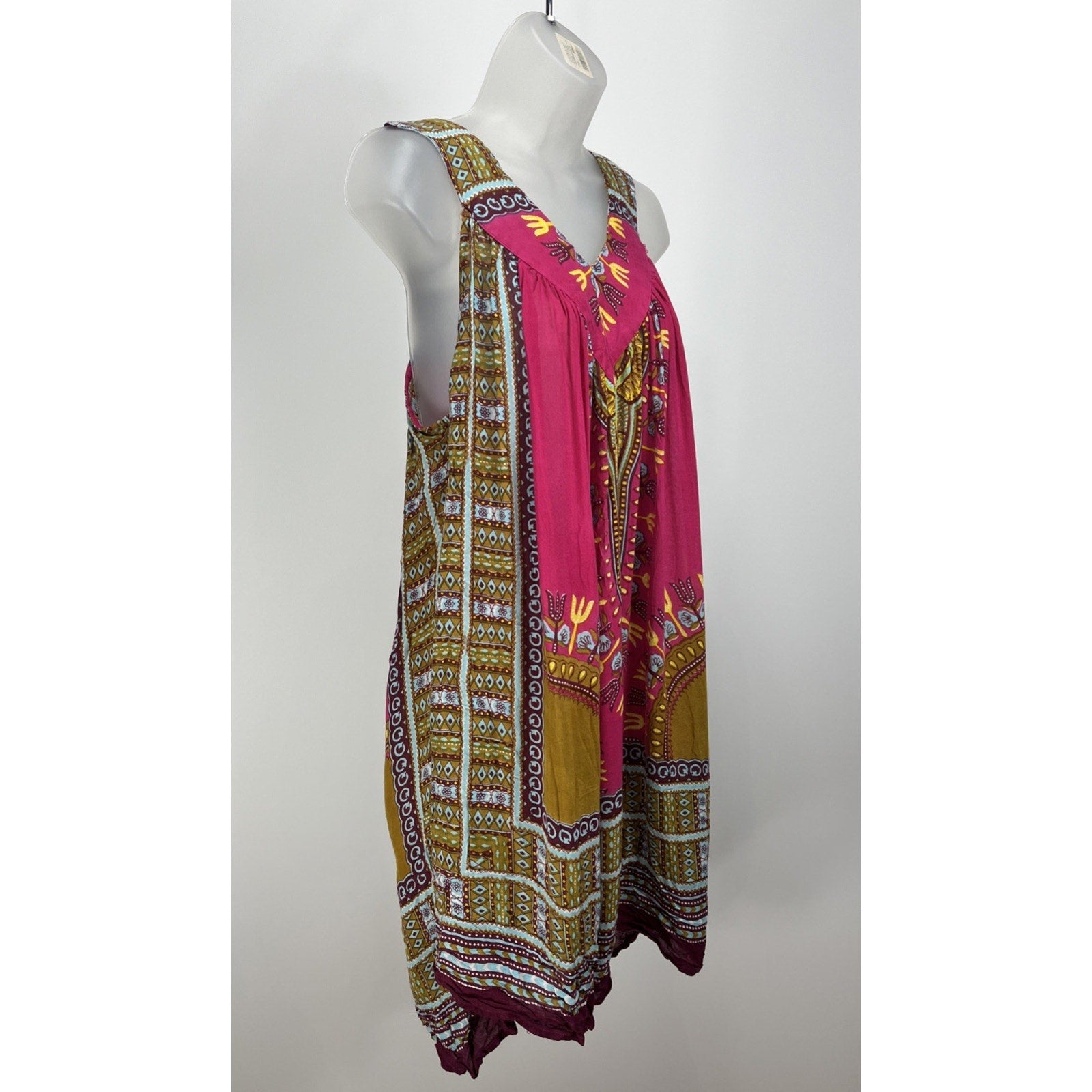 Mamta Maxi Dress One Size Aztec Print Pink