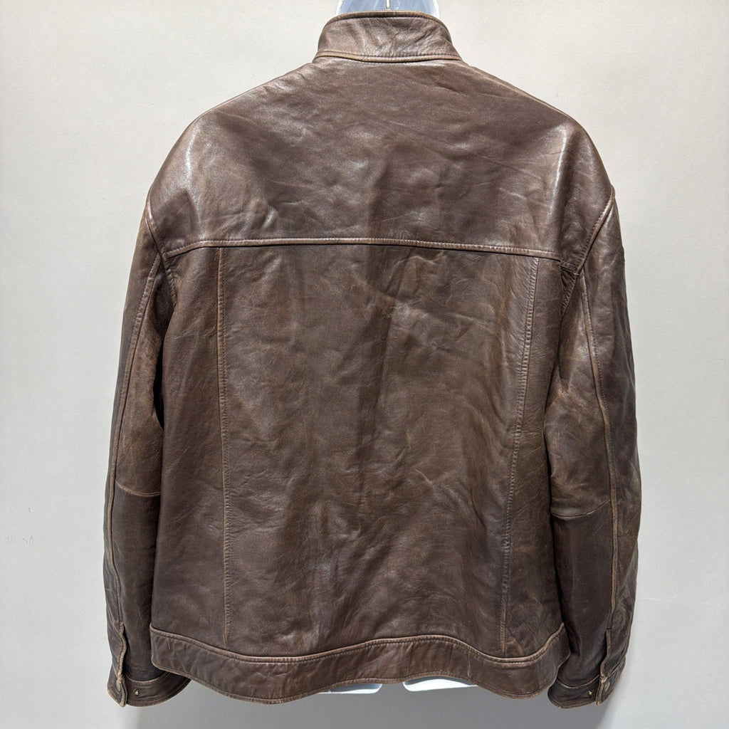 Pelle Studio Jacket Men's Extra Large Brown 100% Leather Bikercore Outdoor Rock