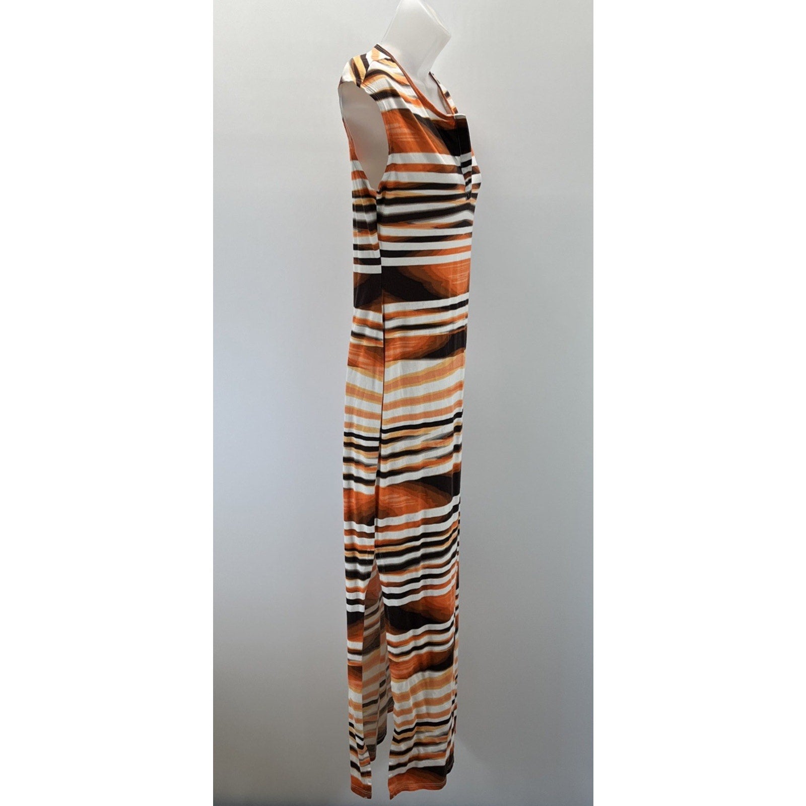 FRENCH CONNECTION Womens Maxi Dress UK Style Multicoloured Striped Size S