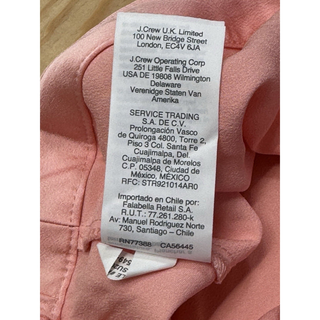 J. Crew Coral Pink Pull On Slip Skirt Midi Satin Polyester Women’s Size M NWT