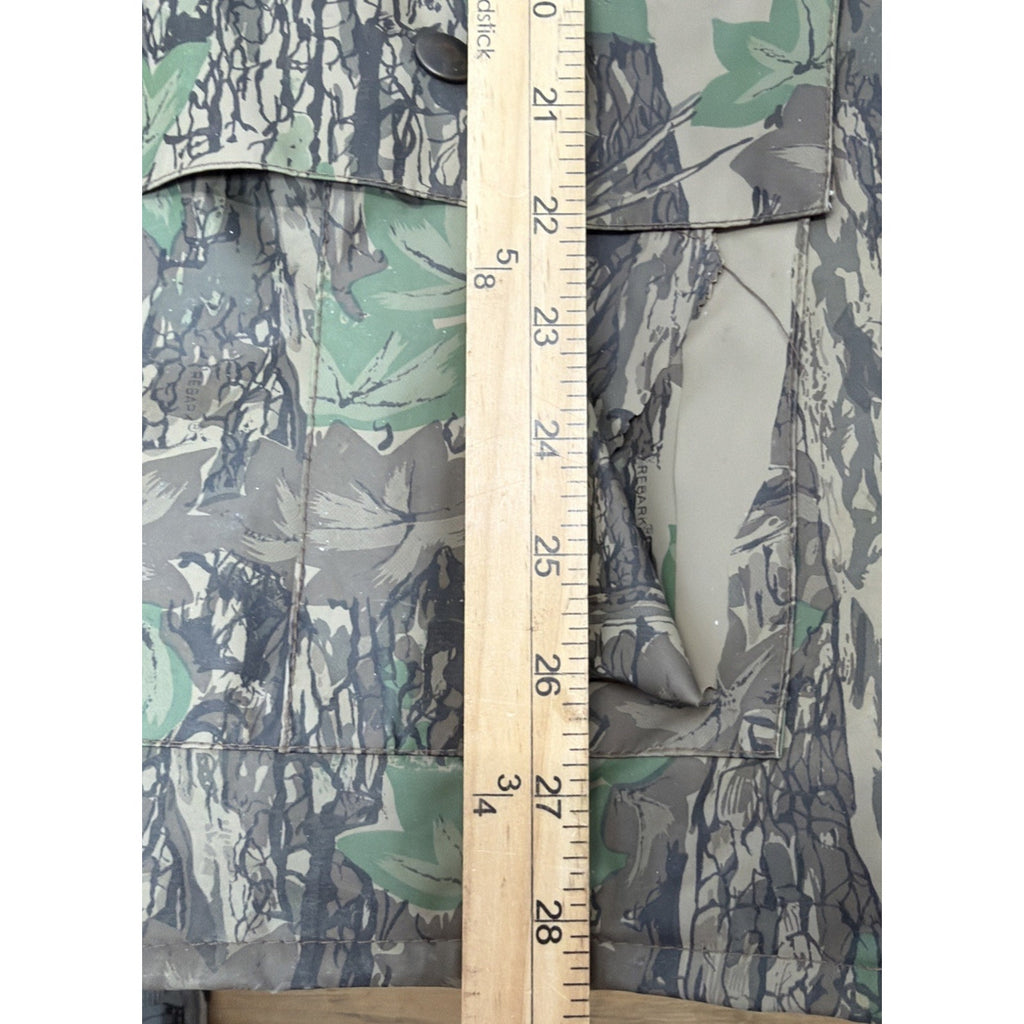 Vintage Duck Bay Snap Up Camo Rebark PVC Hunting Lined Jacket in Size Medium