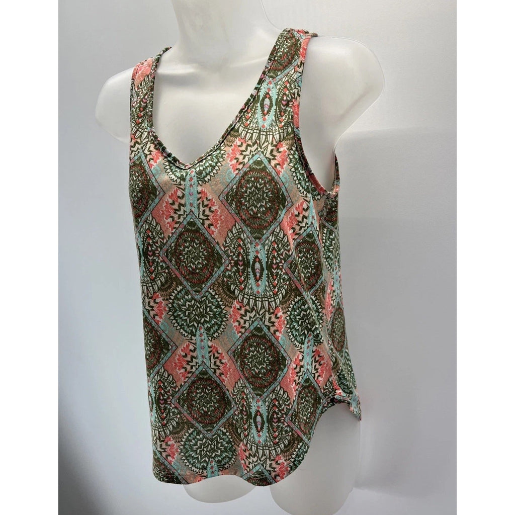 Self Esteem Aztec Boho Print Tank Top Multicolor Size Small
