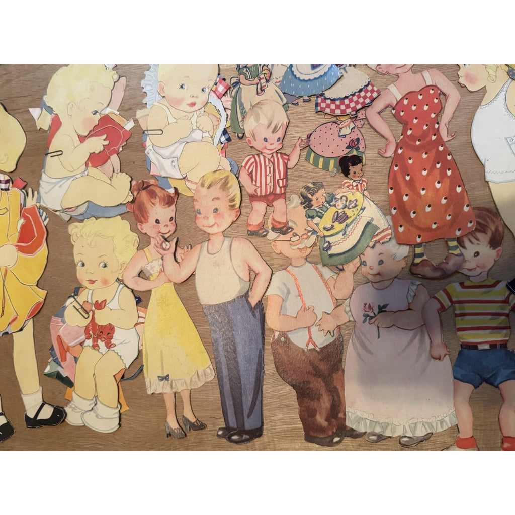 Huge Vintage Paper Dolls Lot 1930s 40s 50s Dolls Clothes Outfits Ephemera 100+