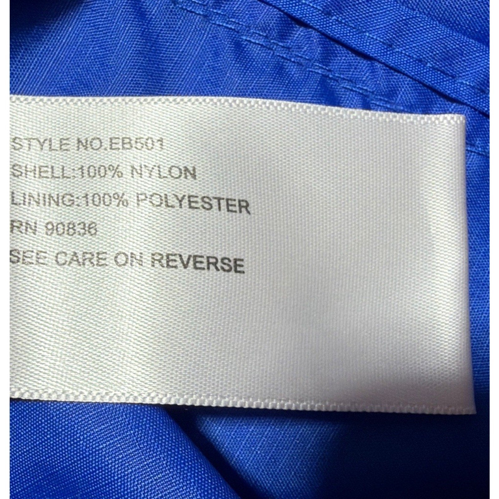 EDDIE BAUER Women's M Packable Rain Jacket Royal Blue Company Logo Karmak