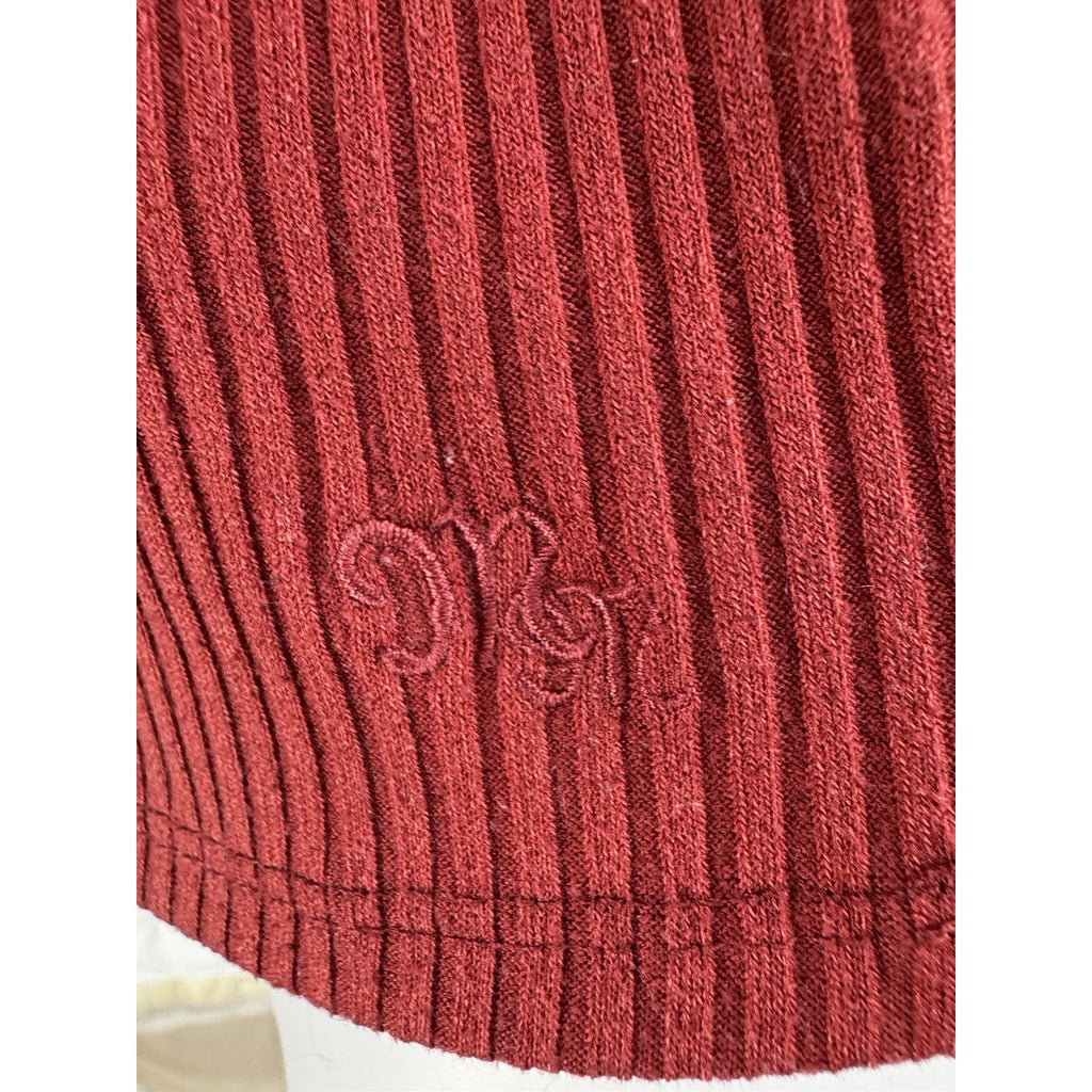 Miss Me Ribbed Halter Tank Top Women's Size L Red Knotted Shoulders