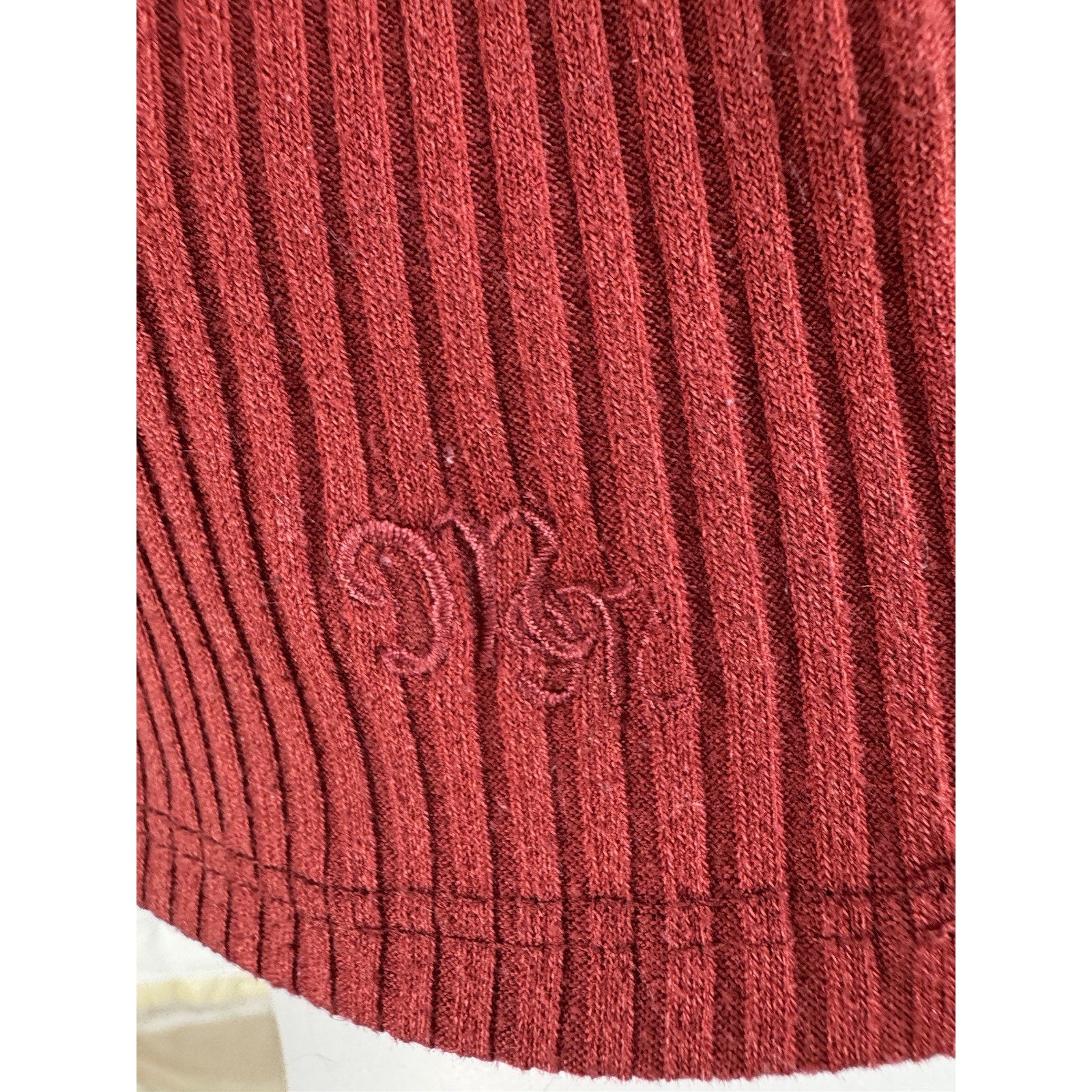 Miss Me Ribbed Halter Tank Top Women's Size L Red Knotted Shoulders