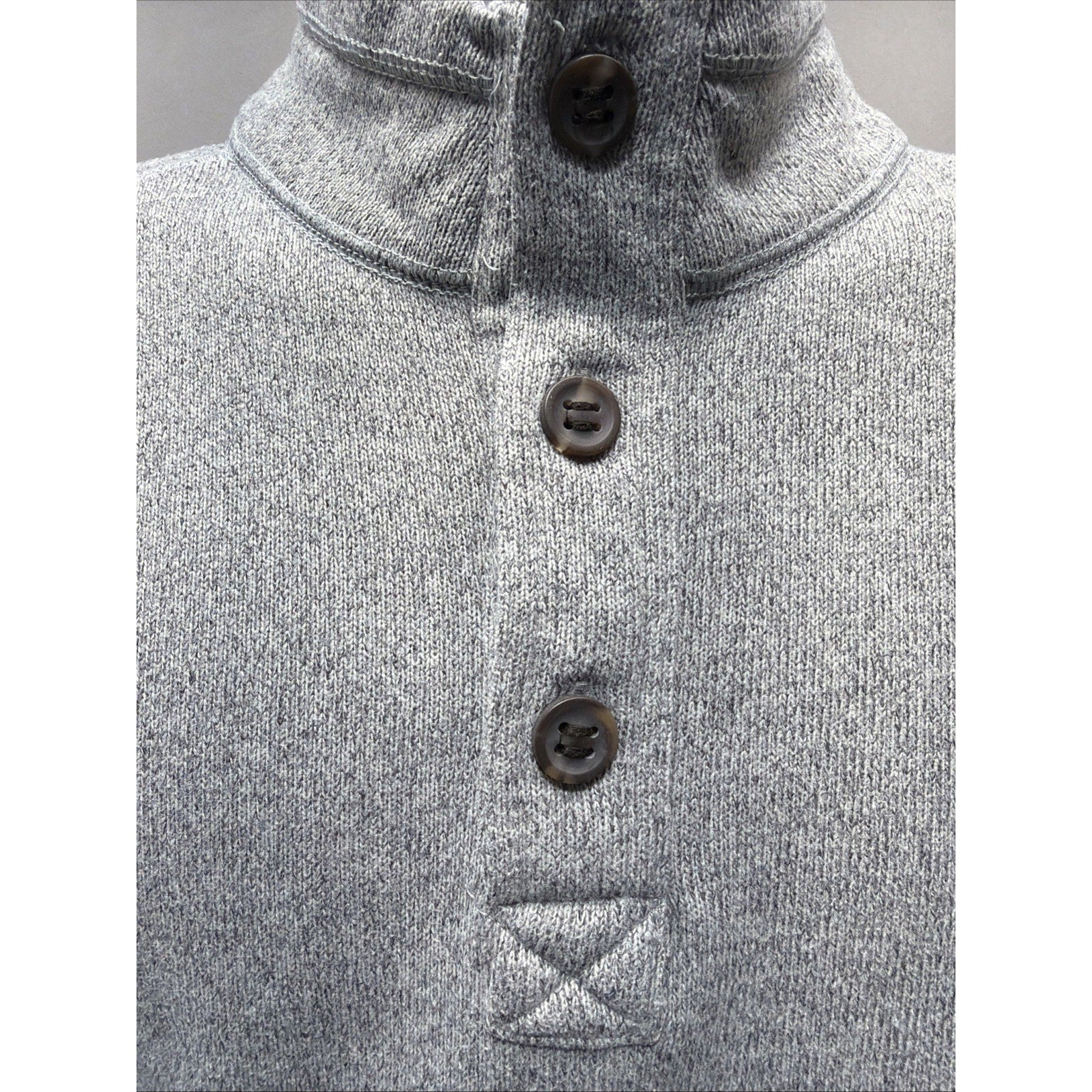 GH Bass & Co Men's Size XL 1/4 Button Knit Sweater Heathered Gray Sherpa Collar