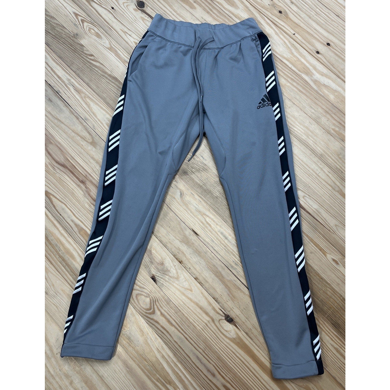 Adidas Mens Pro Madness Basketball Track Pants Heather Gray/Black M