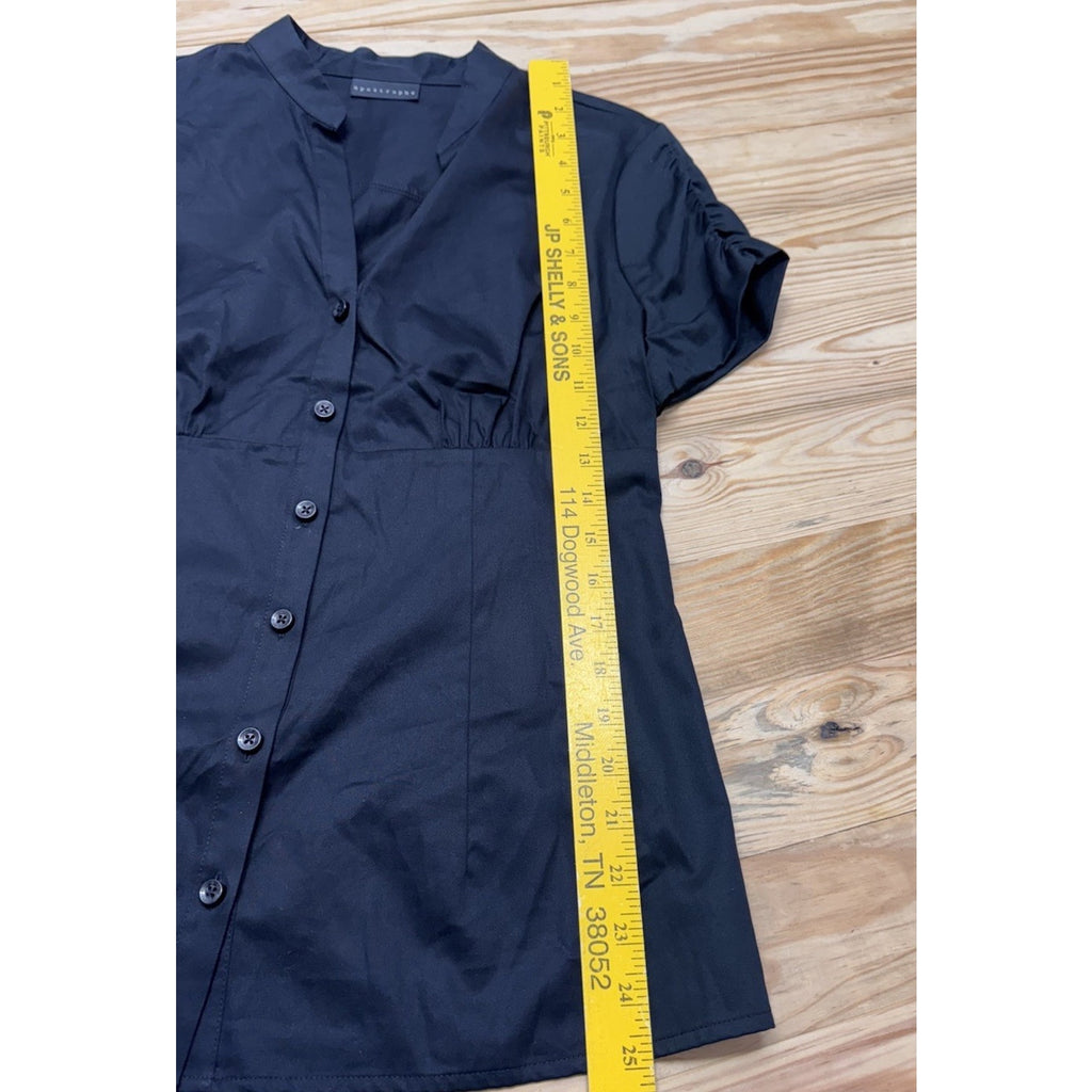 Apostrophe Woman Black gathered bust Shortsleeve Sears M
