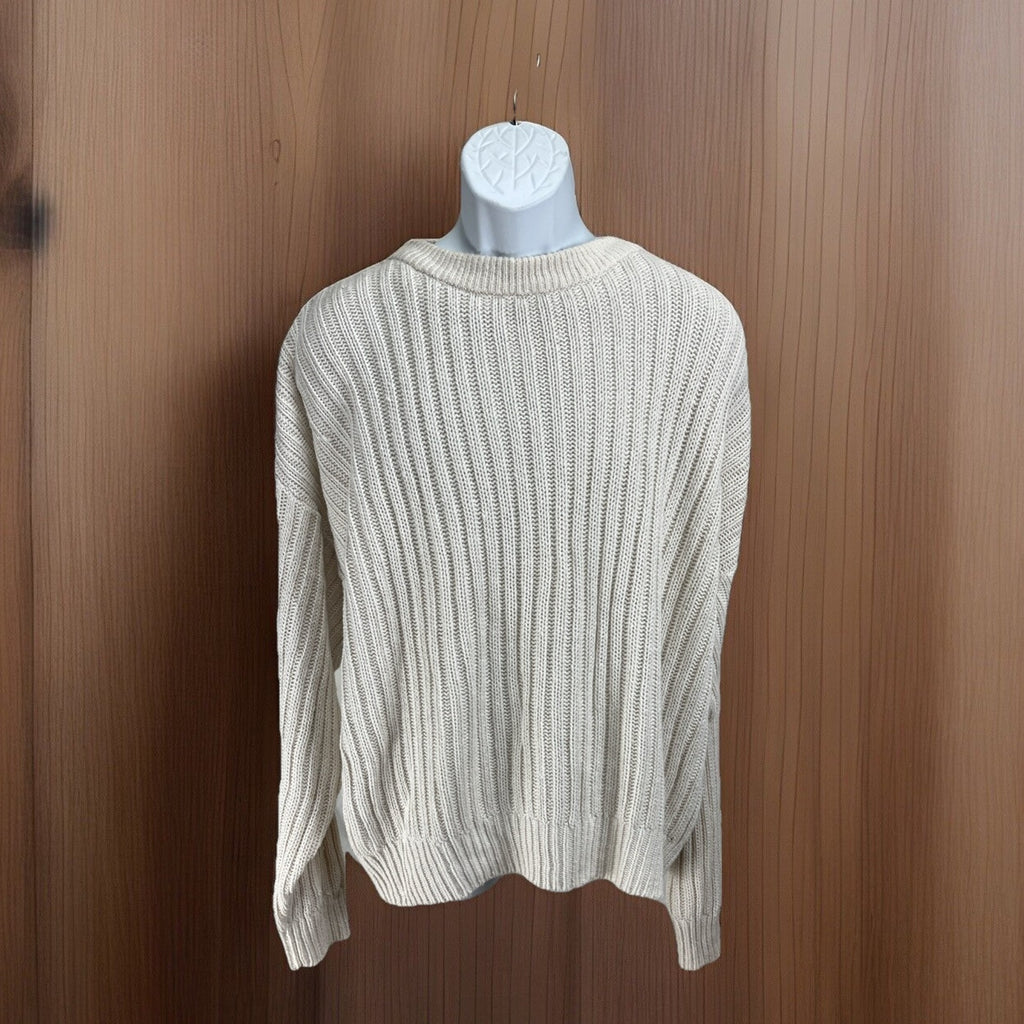 Vintage New River Co Authentic Sportswear Sweater Cotton Cable Knit Large