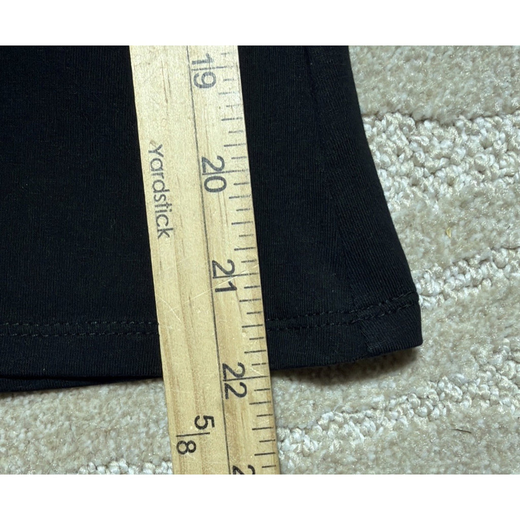 Eddie Bauer Women's S Crop Sleeve Crossover Blouse Black Pima Cotton Stretch