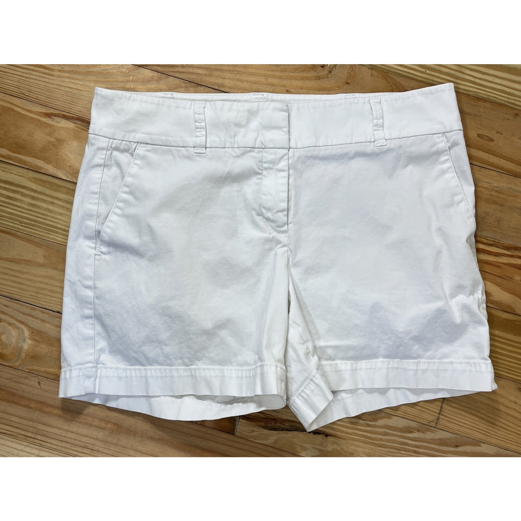Talbots Perfect Shorts Women's Petite 10 White Flat Front Pockets