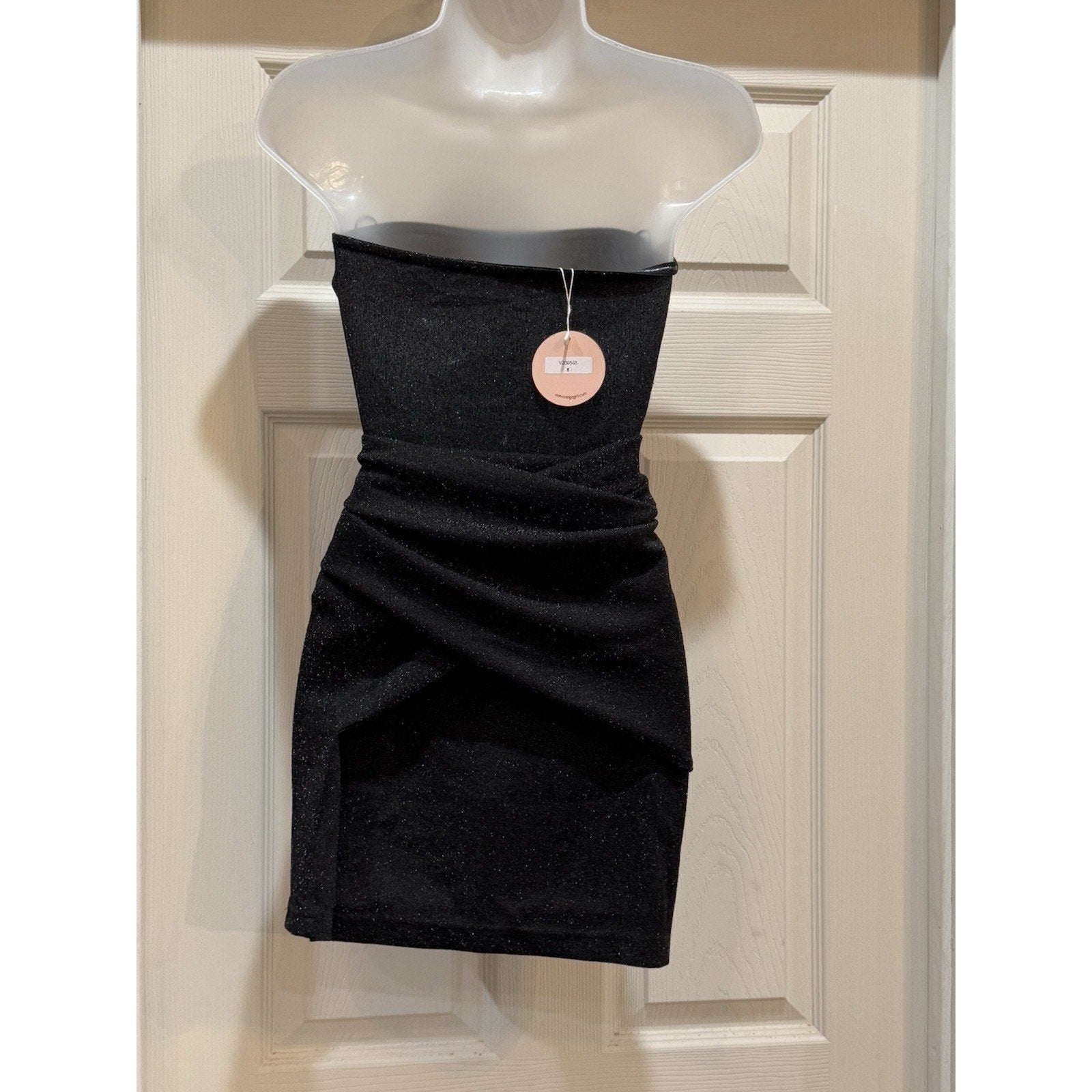 Verge Girl Sleeveless Black Glitter Convertible Dress Size 8