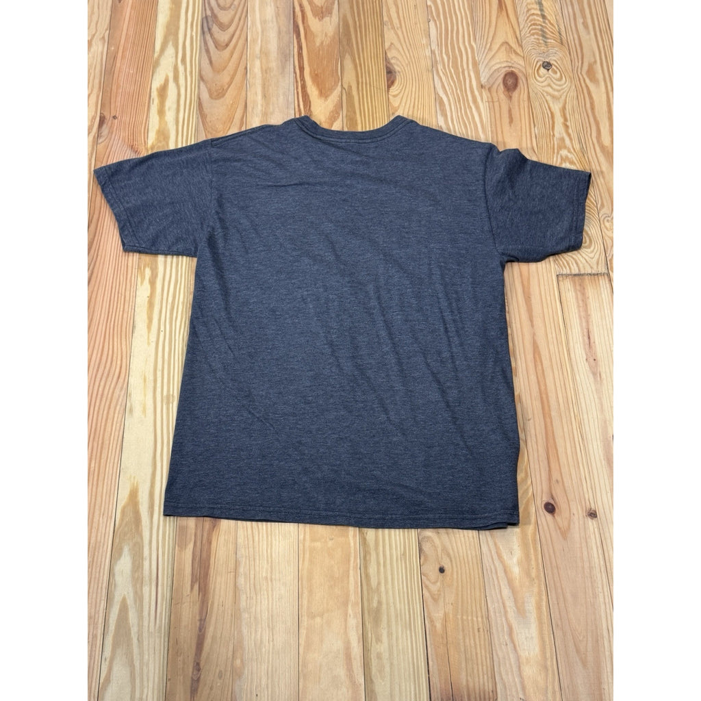 Billa Bong T-Shirt Men Medium Graphic Print Logo Gray Cotton Blend Palm Trees