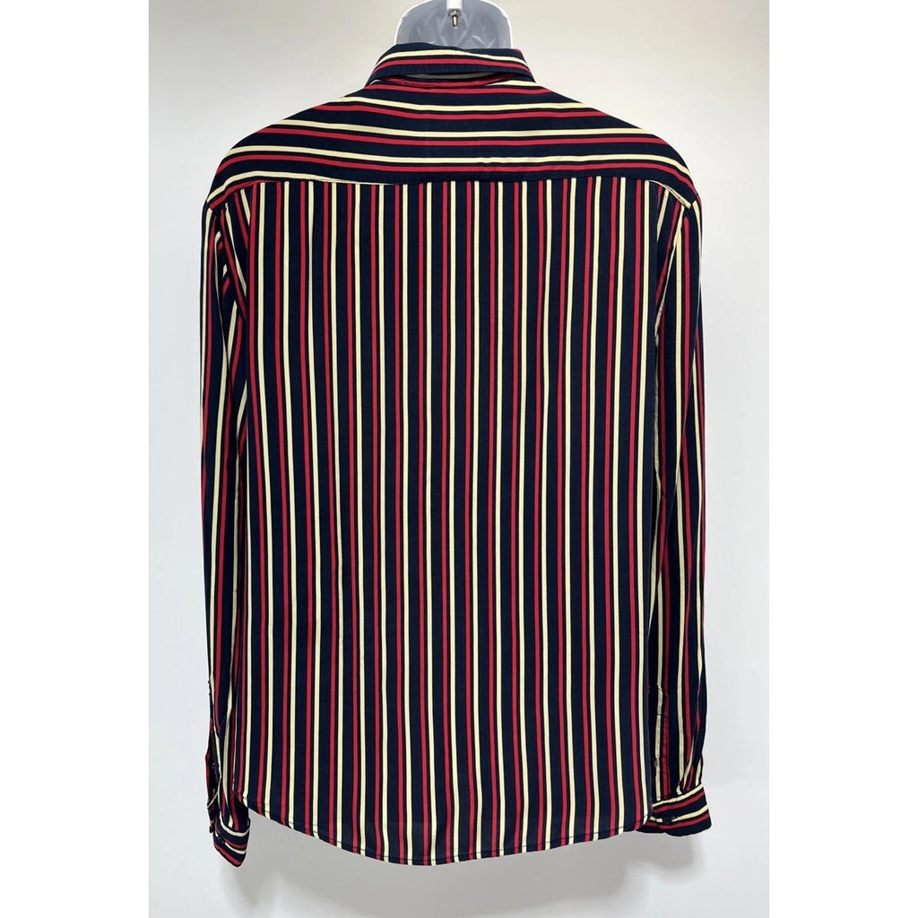 Denim & Flower Ricky Singh Viscose Striped Button Down Shirt Mens L