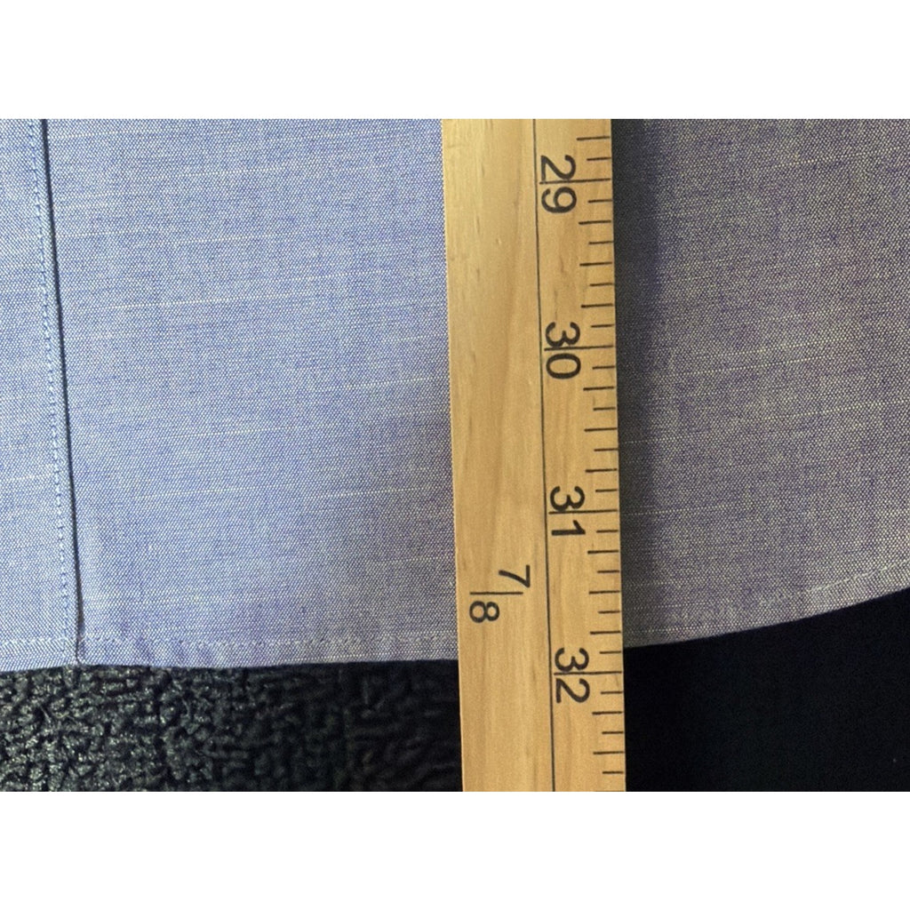 Banana Republic Men Size XL Solid Blue Non Iron Slim Long Sleeve Chambray Shirt