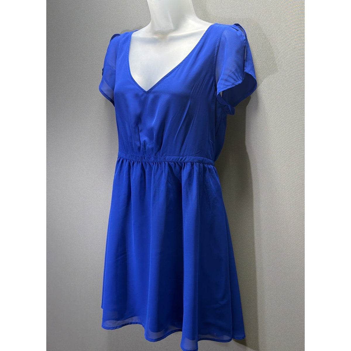 Express summer royal blue Lined Mini Baby Doll dress Size Small