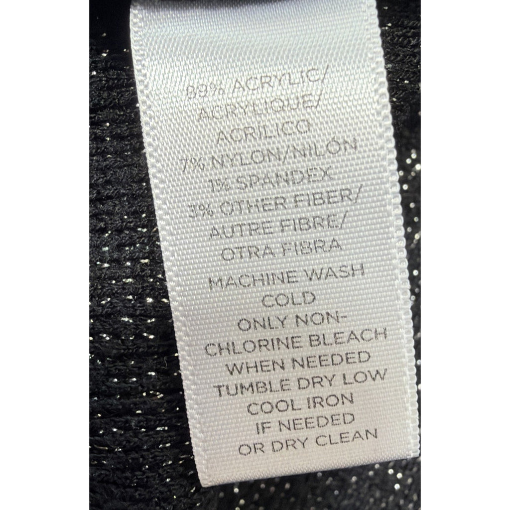Ann Taylor LOFT XSP Women Knit Mini Dress Black Silver Metallic