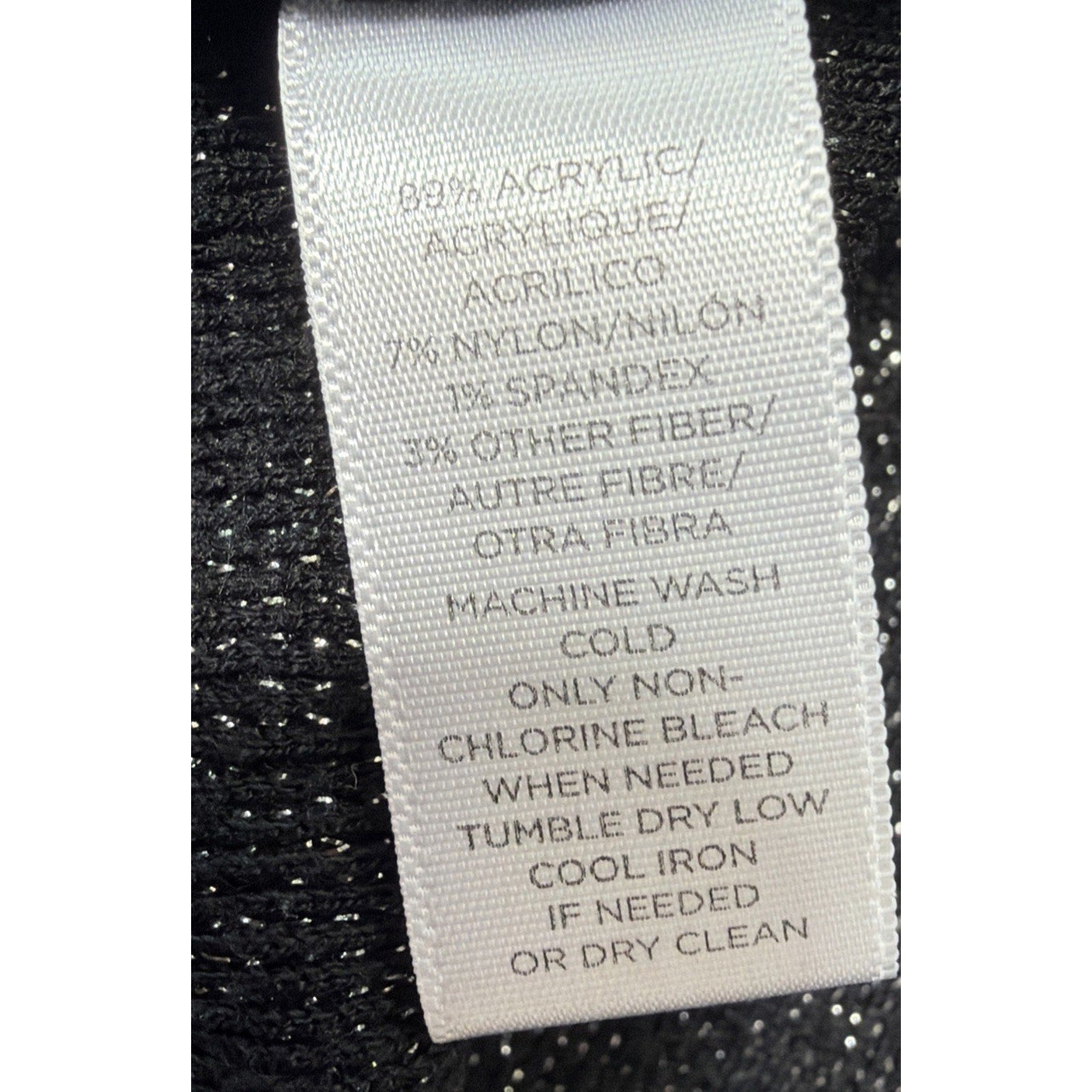 Ann Taylor LOFT XSP Women Knit Mini Dress Black Silver Metallic