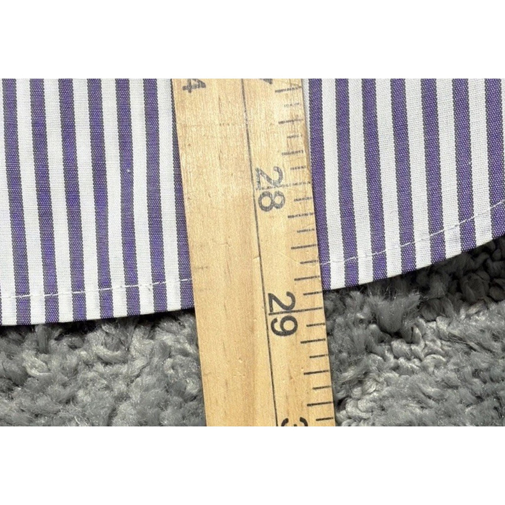 TALBOTS Non Iron Band Collar Tunic XL Dreamy Striped Embellished Button New