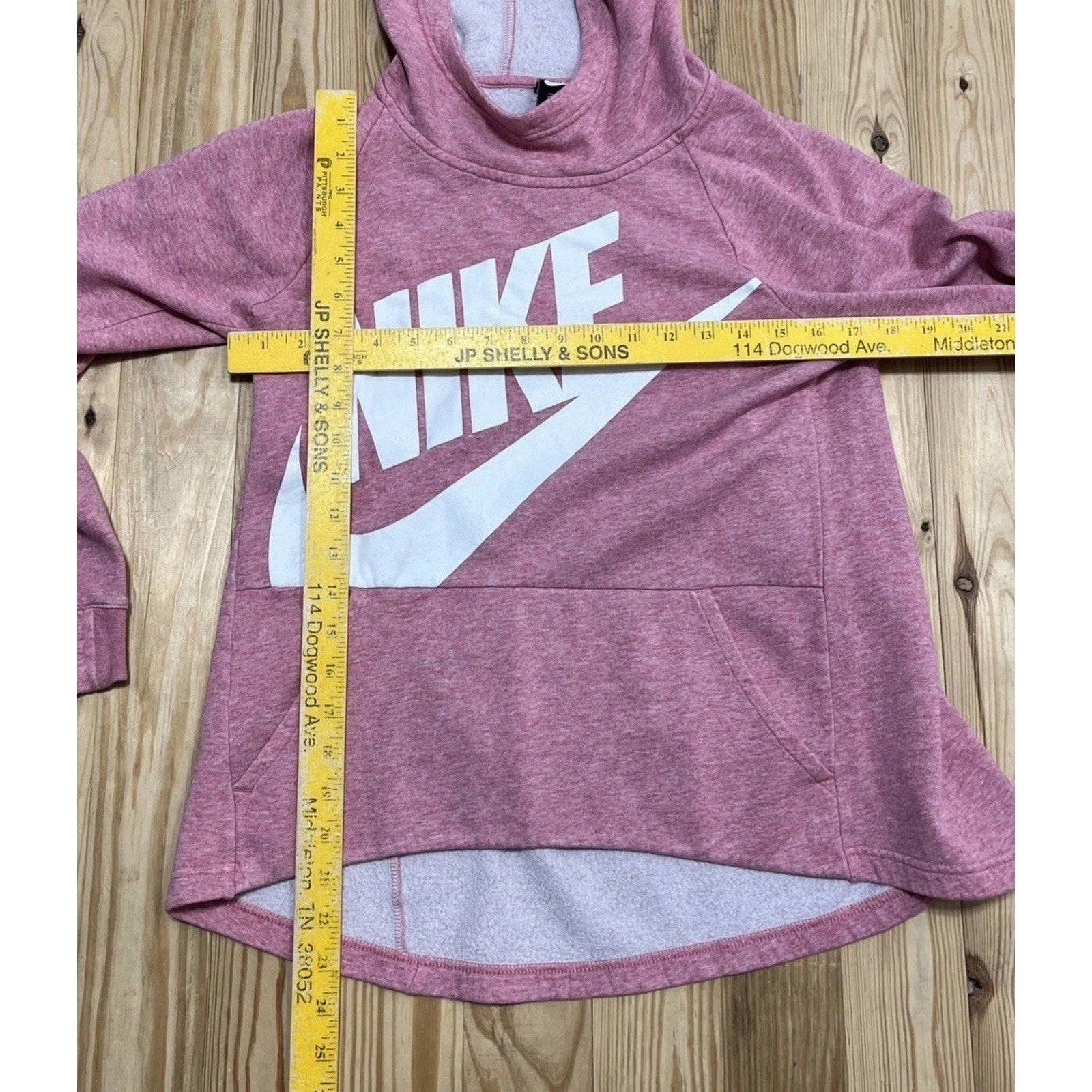 Nike Spellout Logo Pink Lightweight Cotton Pull Over Hoodie Womens Large