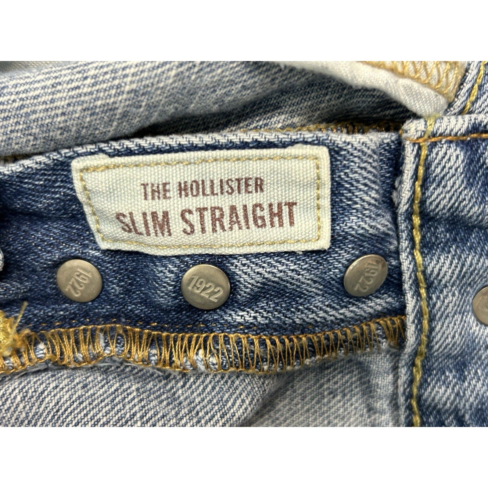 Hollister Jeans Mens 29x32 Blue Classic Straight Button Fly Y2K Denim Casual.