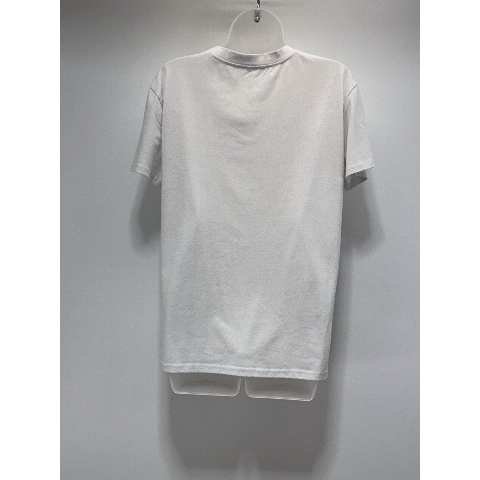 BARBIE Pink Logo White Crew Neck T-Shirt Short Sleeve Women’s Size Medium