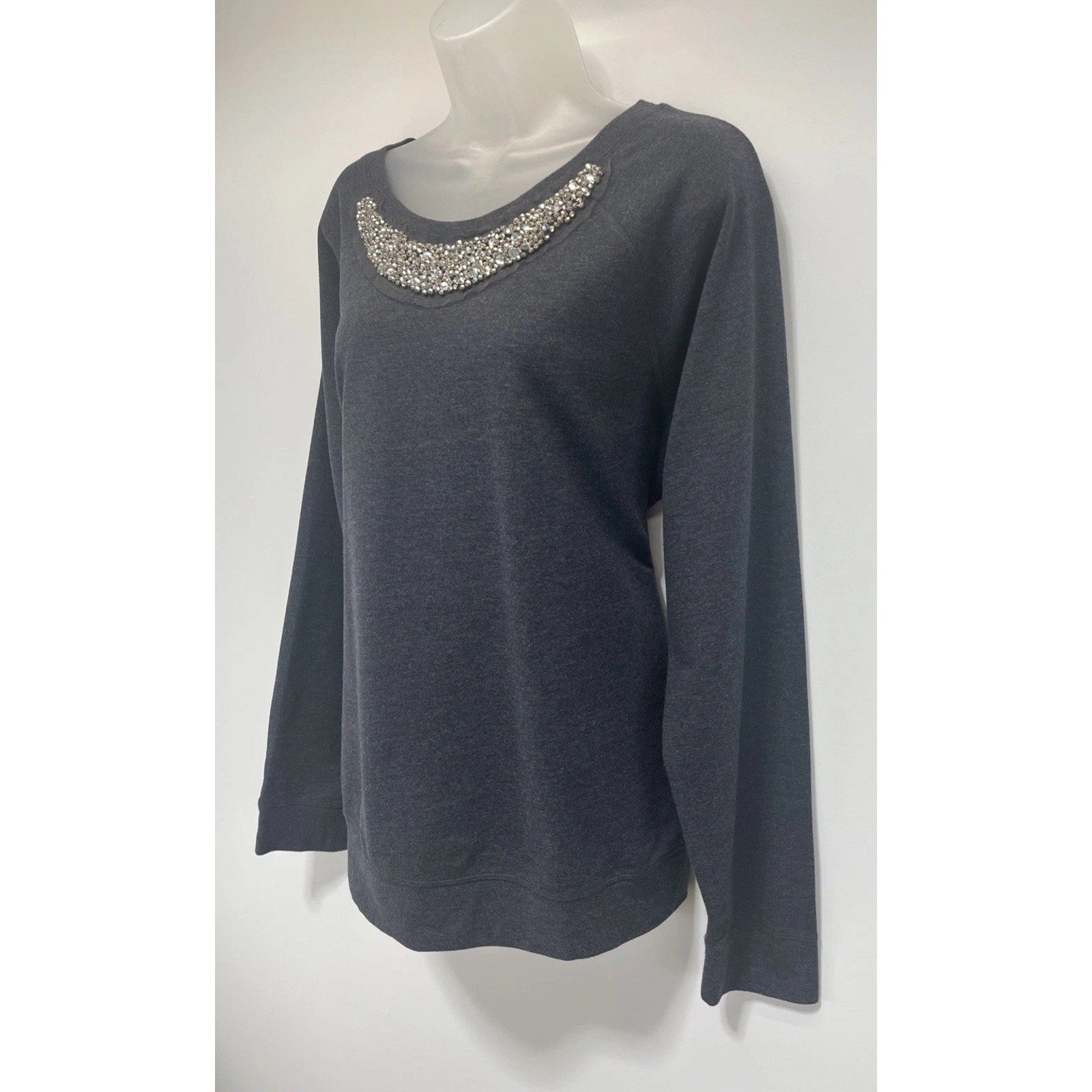 Old Navy Size XL Gray Beaded Long Sleeve Sweater Women’s