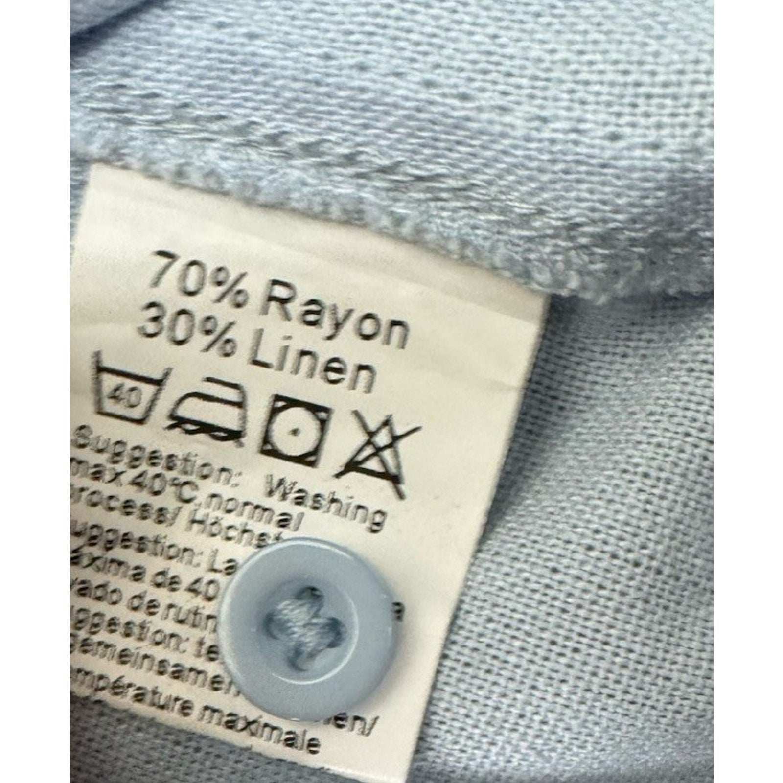 COOFANDY MEN'S BLUE SIZE XL CASUAL SHORT SLEEVE LINEN BLEND BEACH SHIRT