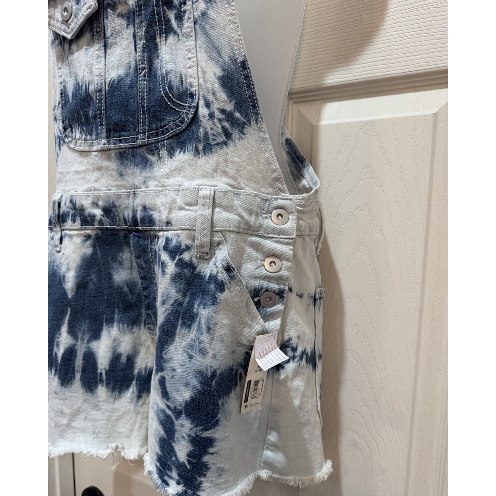 NOBO NO BOUNDARIES JR'S 7/9 TIE DYE SHORTALLS, SHORTS ROMPER NEW WITH TAGS