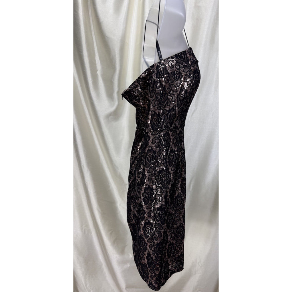 Bisou Bisou Dress Blush/Black strapless with attachable straps NWT Women’s 8