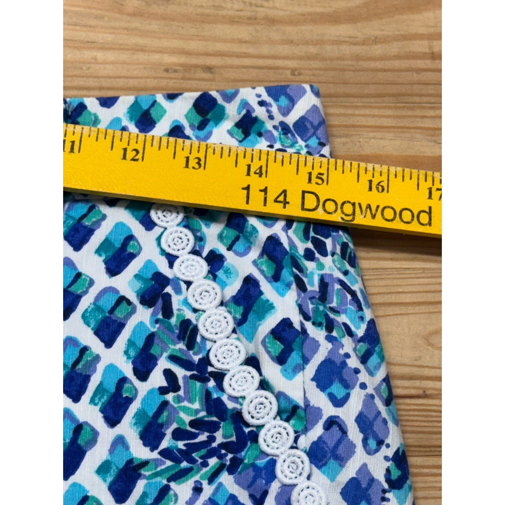 Lilly Pulitzer Callahan Shorts 0 Resort White Pineapple 5” Blue Preppy