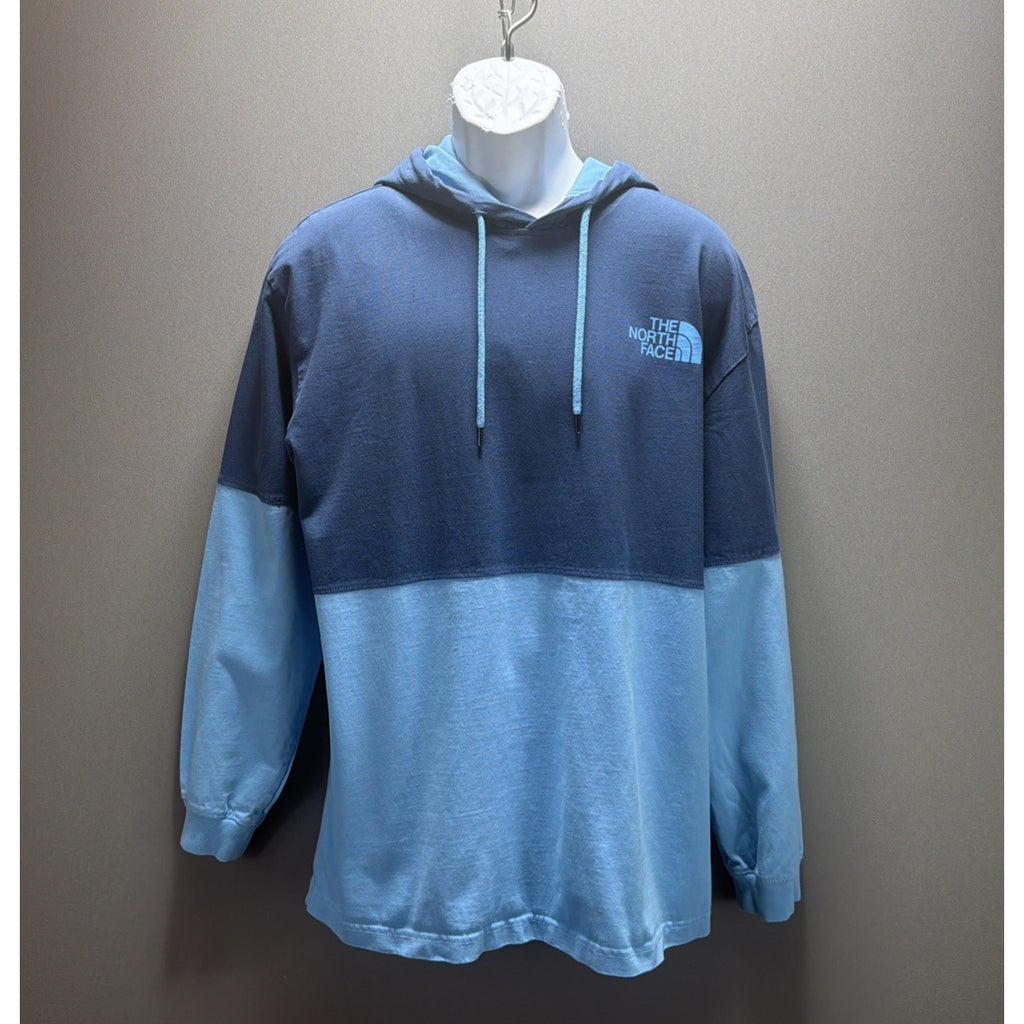 The North Face Men's Half & Half Pullover Hoodie Shady Blue Cotton Size Large