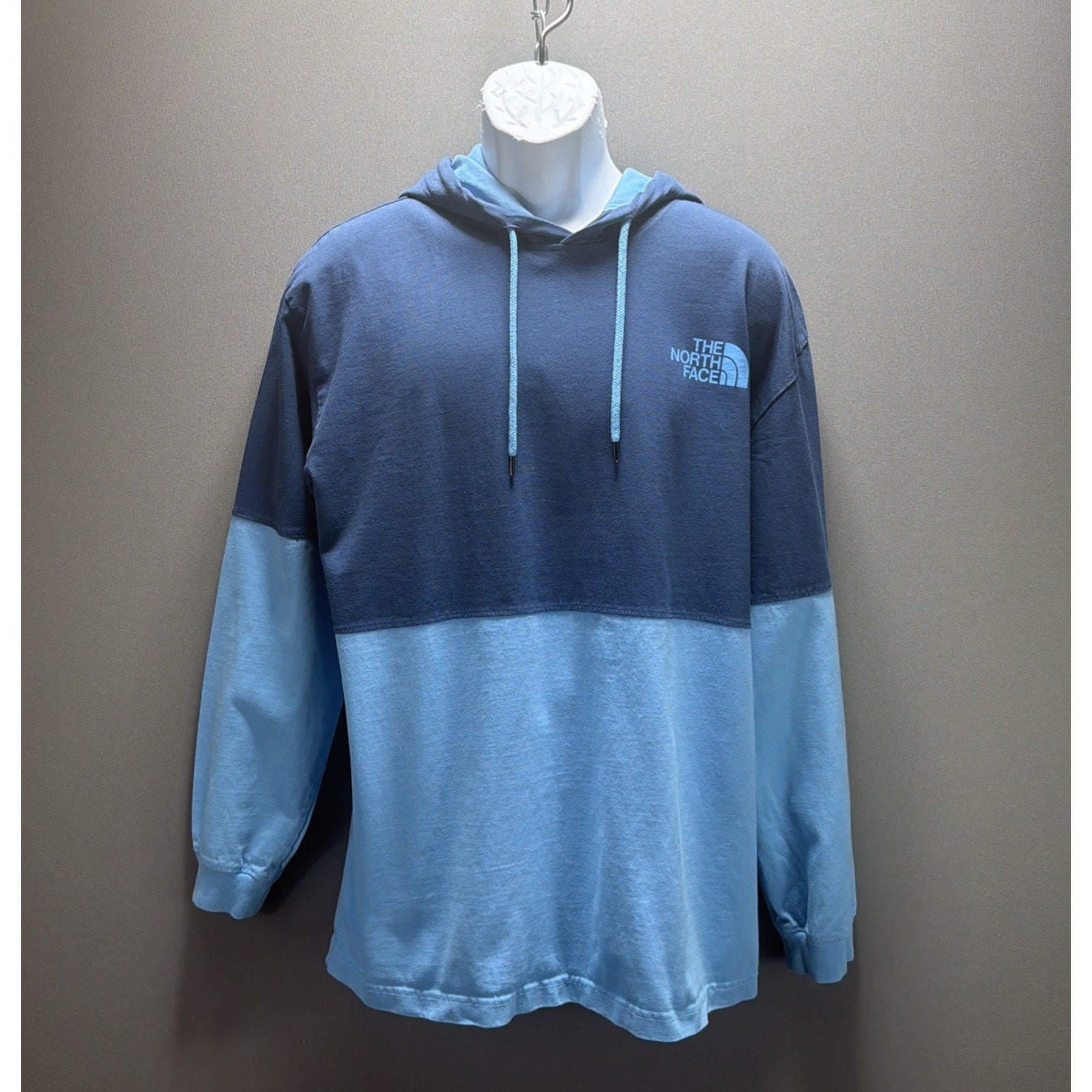 The North Face Men's Half & Half Pullover Hoodie Shady Blue Cotton Size Large