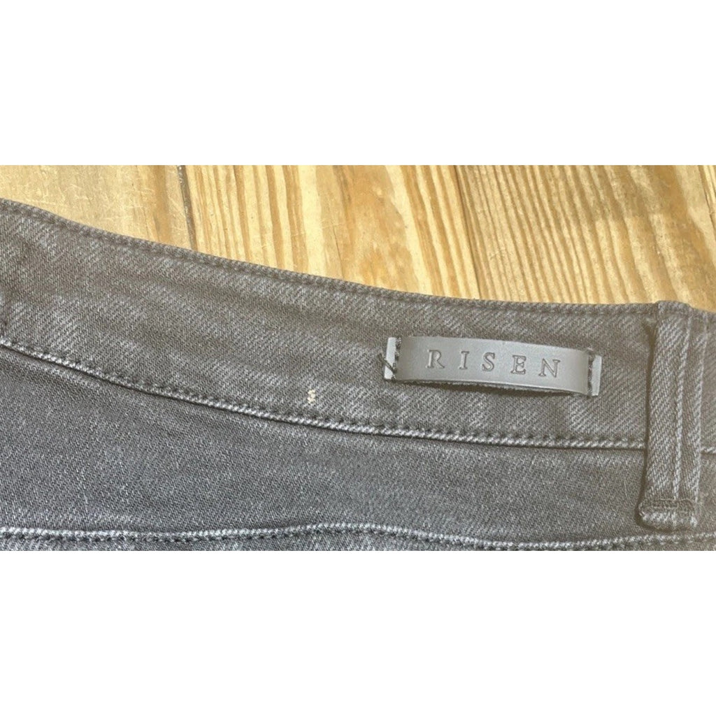 Risen Jeans Women Flared Black Denim Button Fly High Rise Los Angeles 13/31x32