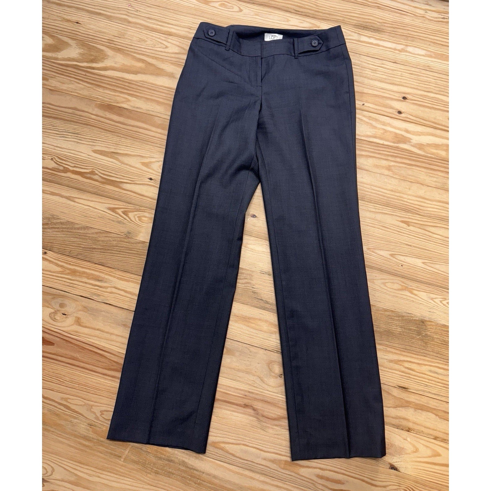 Ann Taylor LOFT Marisa Slacks Mid Rise Trouser Pants Women's 4 Gray Career Line
