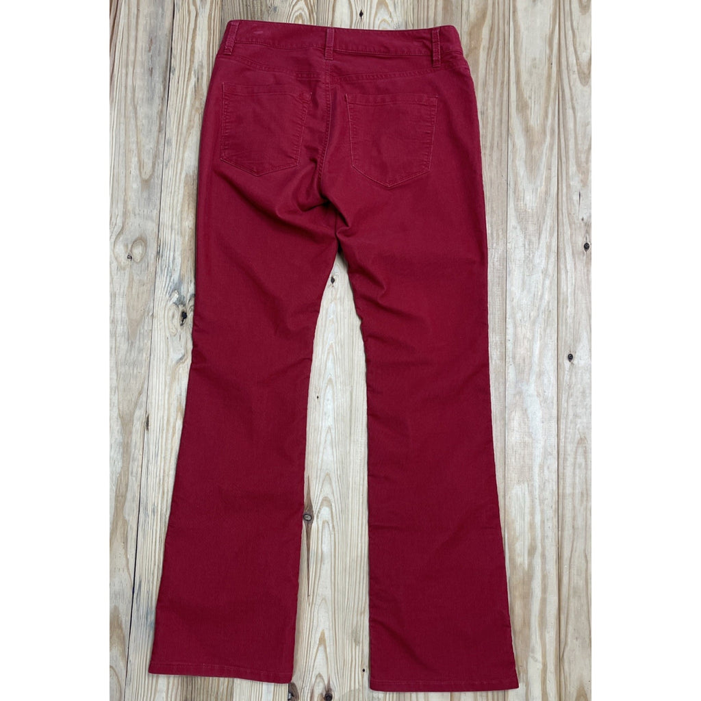 Loft Womens Corduroy Pants Corduroy 27/4 Curvy Boot Cut Trousers Red