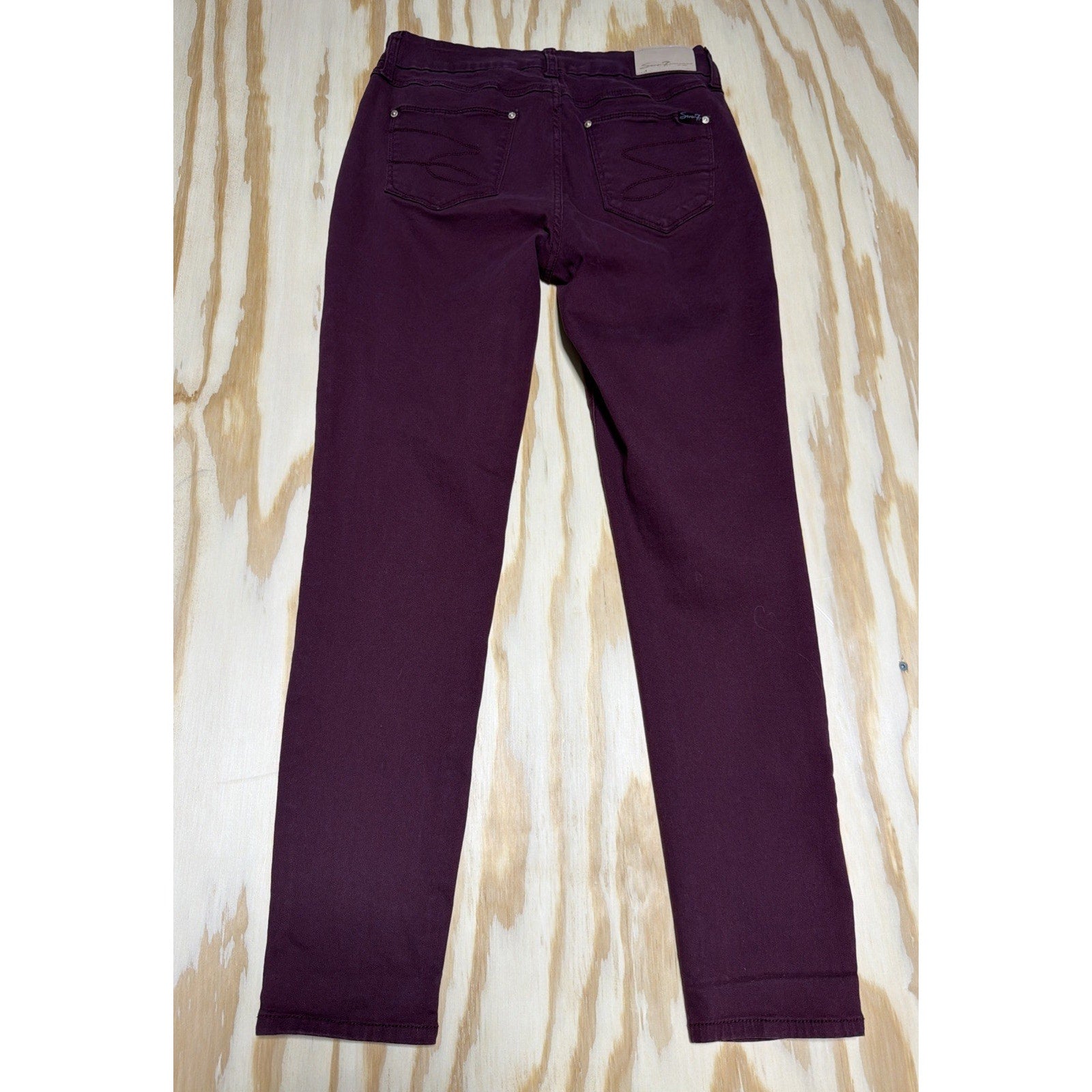 Women's Seven7 Tummyless High Rise Skinny Jeans Fired Brick Size 10 30x29