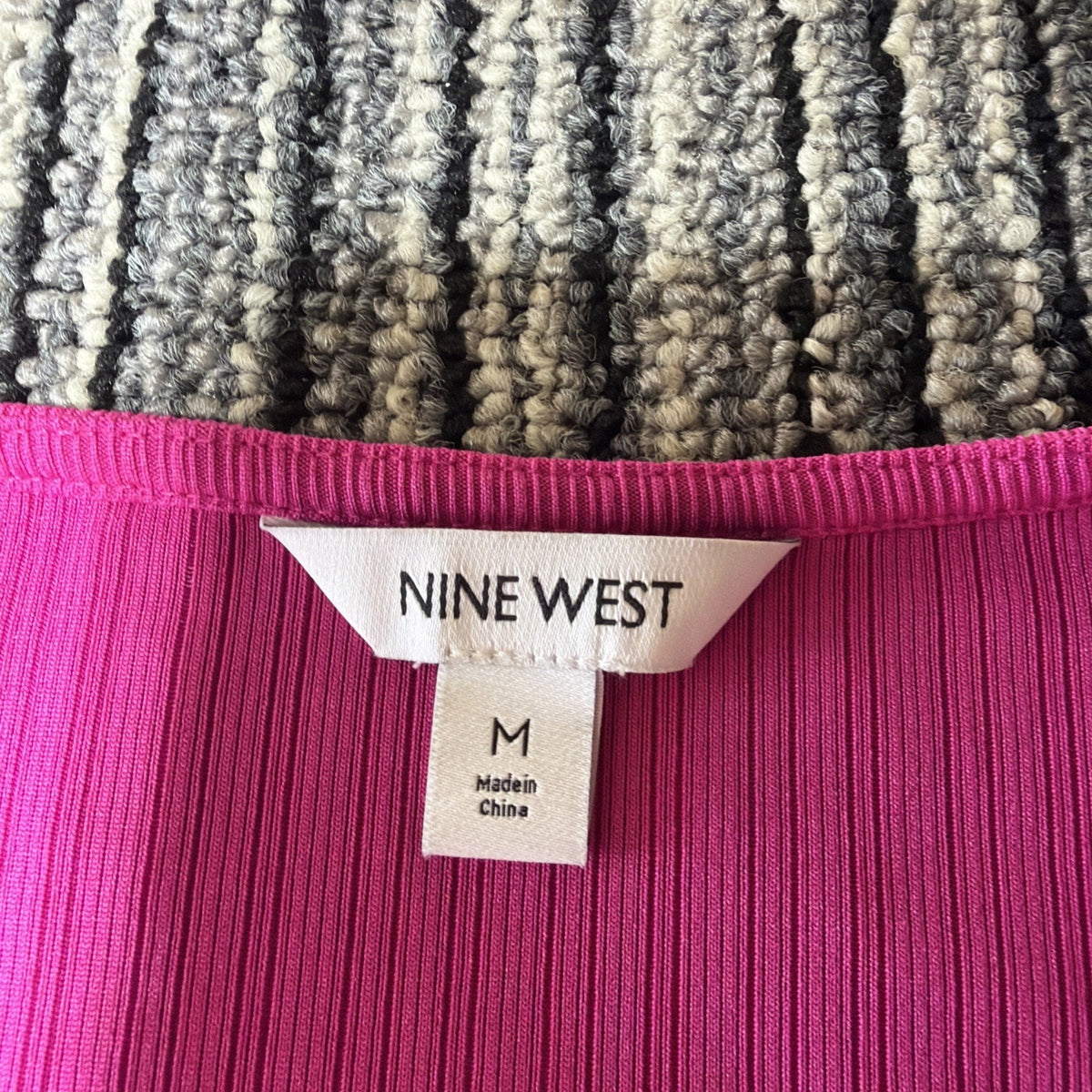 NWT ~ Nine West ~ Wrap Shirt w/Ruched Detail on side Fuchsia Size M Stretch