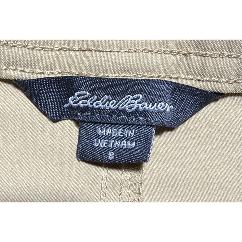 Eddie Bauer Women's Hiking Utility Cargo Pocket Shorts Khaki Stretch Sz 8 NWOT