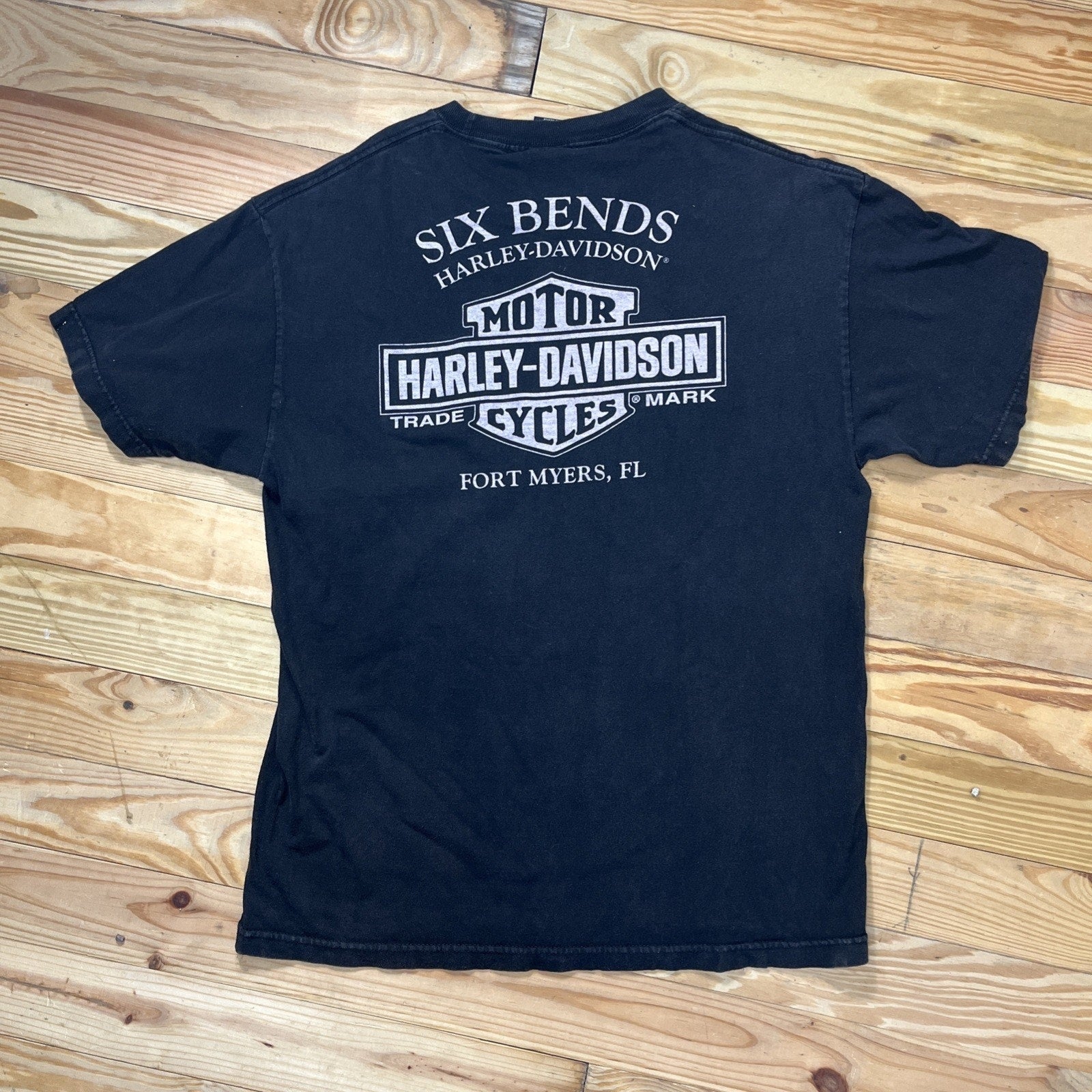 Vintage Harley Davidson T Shirt Fort Myers Florida Willie G Skull Graphic Size L