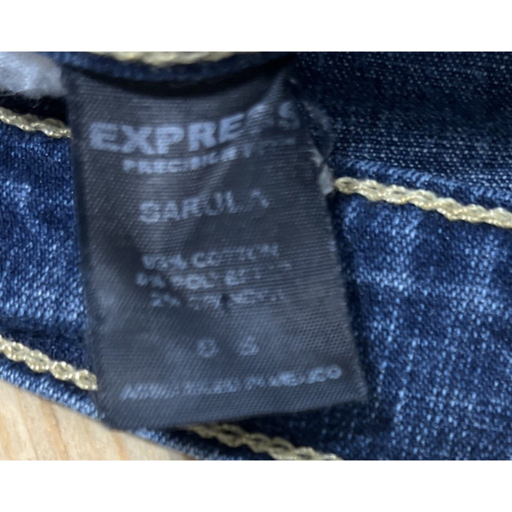 Express jeans sz 8S women sarula low slung flare denim blue