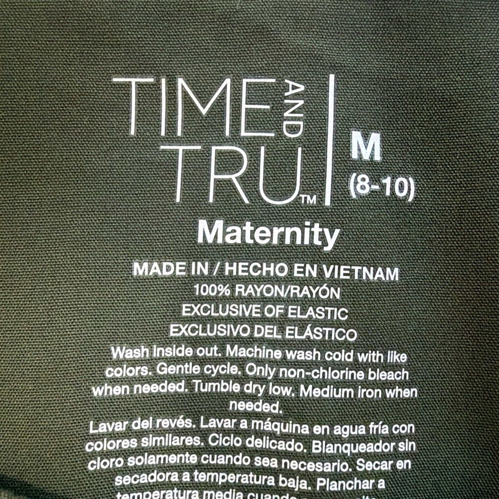 TIME AND TRU MATERNITY Sea Turtle Green Long Sleeve Square Neck Blouse M NWT