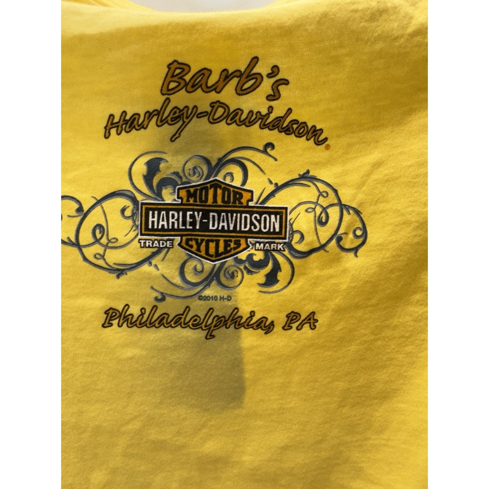 Barb’s Harley Davidson Philadelphia, PA Women’s M Yellow Short Sleeve T-Shirt