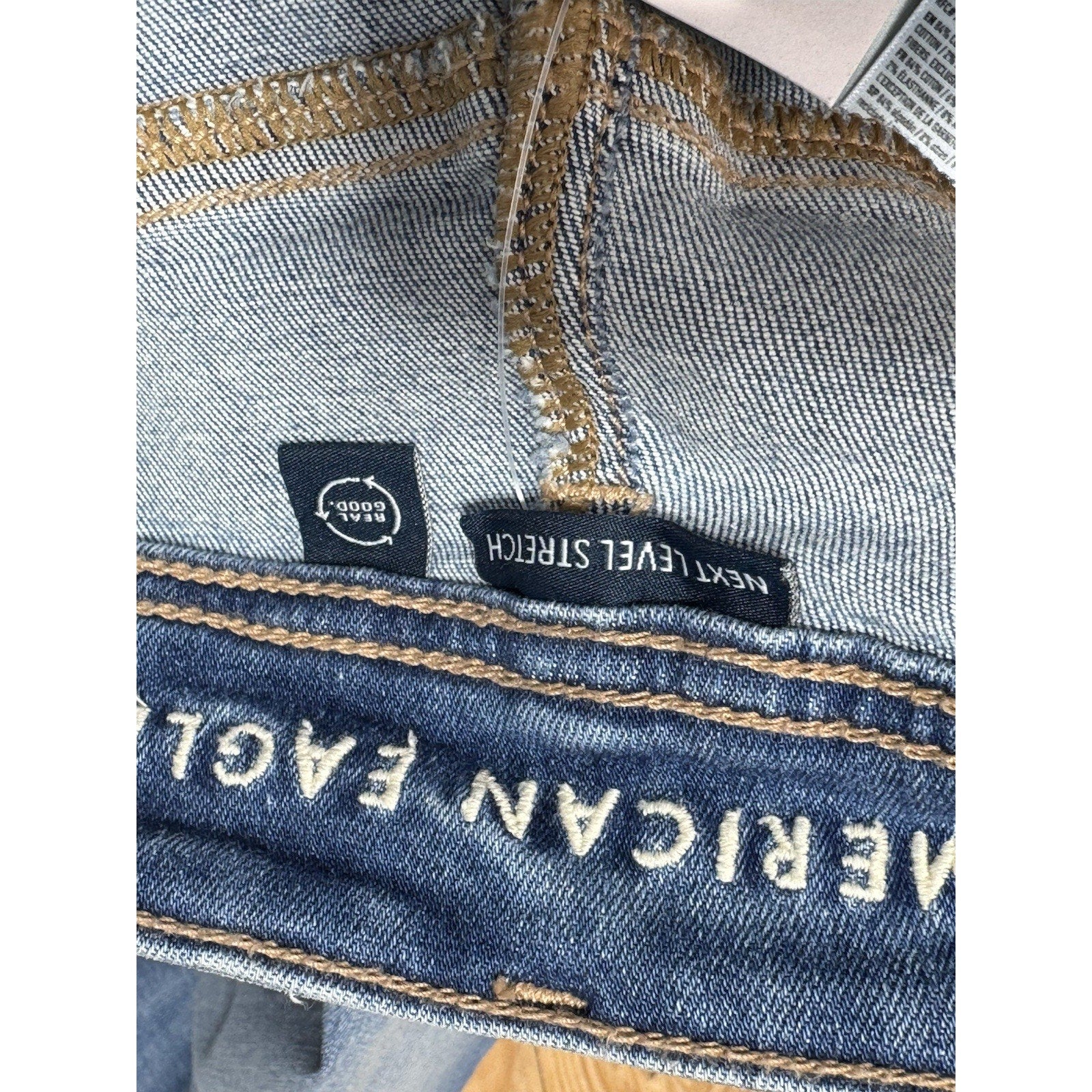 American Eagle Blue Jeans Next Level Stretch Midrise Kick Boot Women’s 8L NWT