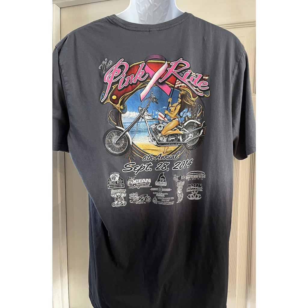 The Pink Ride District Made Committee T-Shirt Sept 28, 2014 Size Xl Gray