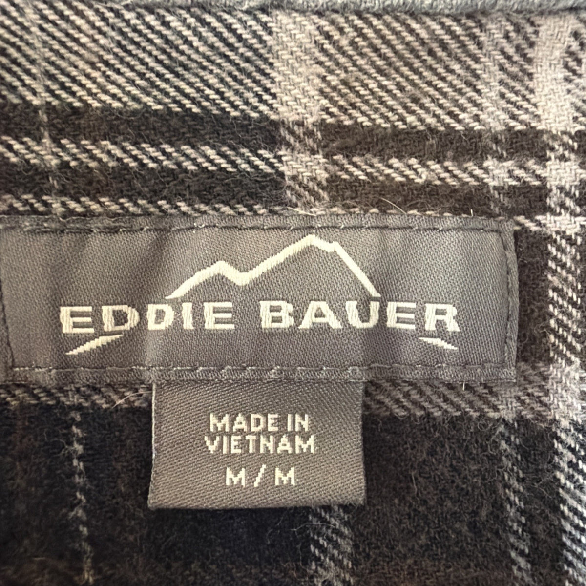 Eddie Bauer Shirt Blue Brown Plaid Flannel Mens Size Medium Outdoor Casual